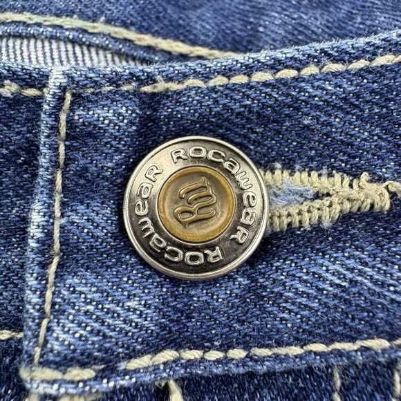 Rocawear Denim Carpenter Shorts Men’s 42 Blue Baggy Hip Hop Y2K Streetwear - Picture 7 of 15